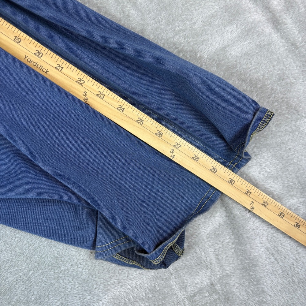 Halara Jeans Women XL (Fits 34x30) Wide Leg Faded Blue Stretch Whiskered - Picture 7 of 9
